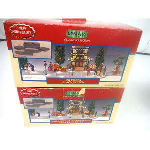 Two Lemax Village Collection Plaza Systems 20 pcs 2003 #34982M